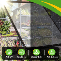 SWANEW Abdeckplane Wasserdicht, Transparente Plane mit ösen und Seil, Gartenplane,  für Terrasse Gewächshaus