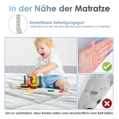 SWANEW Bettgitter Rausfallschutz – höhenverstellbares Bettschutzgitter für Kinderbett & Elternbett, 64–96 cm, in 150/180/200 cm