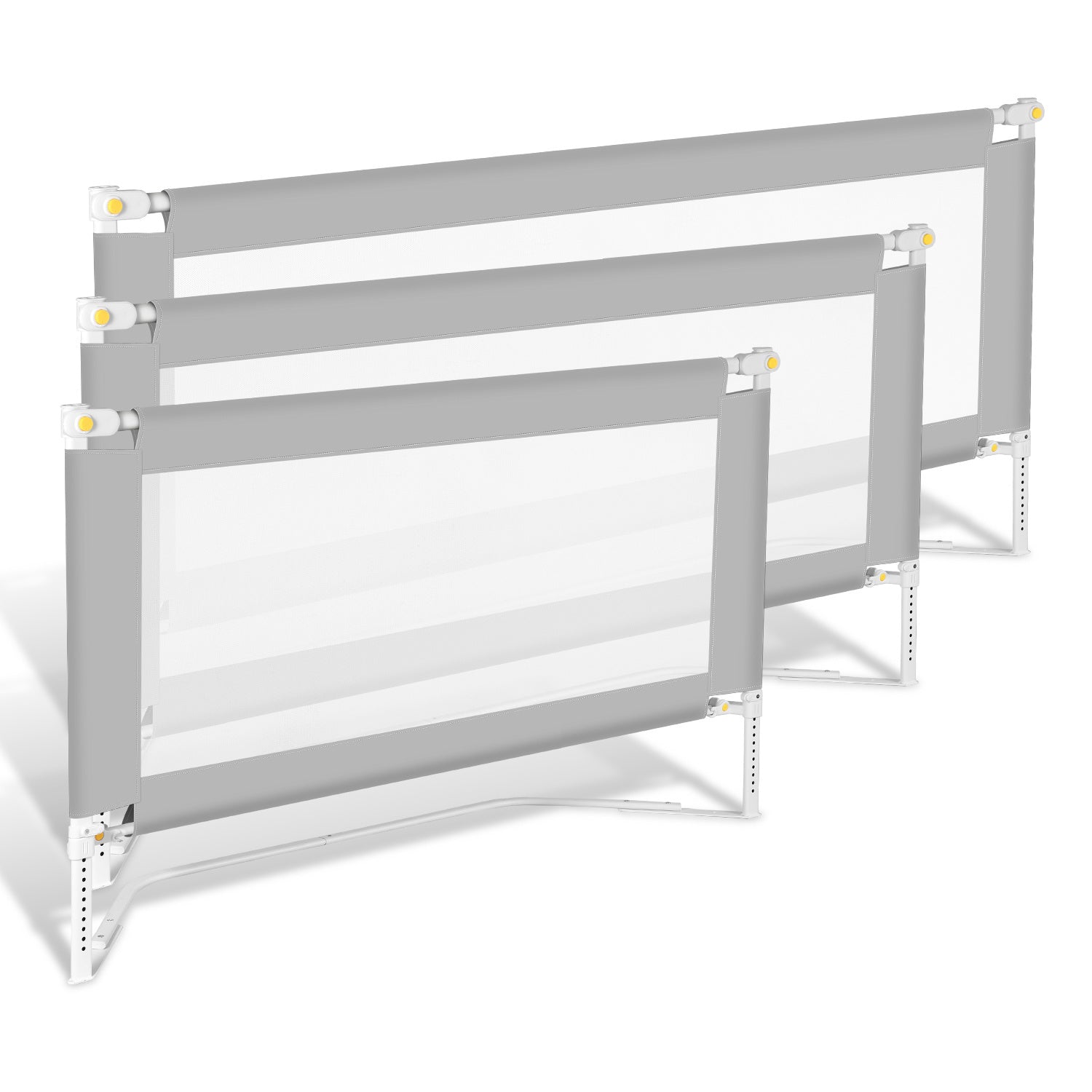 SWANEW Bettgitter Klappbar, Bettgitter Rausfallschutz höhenverstellbar (68 – 95 cm), Bettschutzgitter mit U-förmige Basis