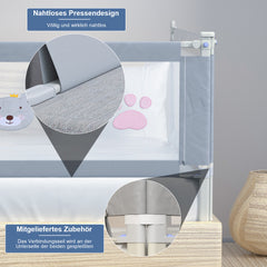 SWANEW Bettgitter Rausfallschutz Höhenverstellbar 70-98cm, Kinderbettschutzgitter Kinderbettgitter für Kinder & Elternbetten