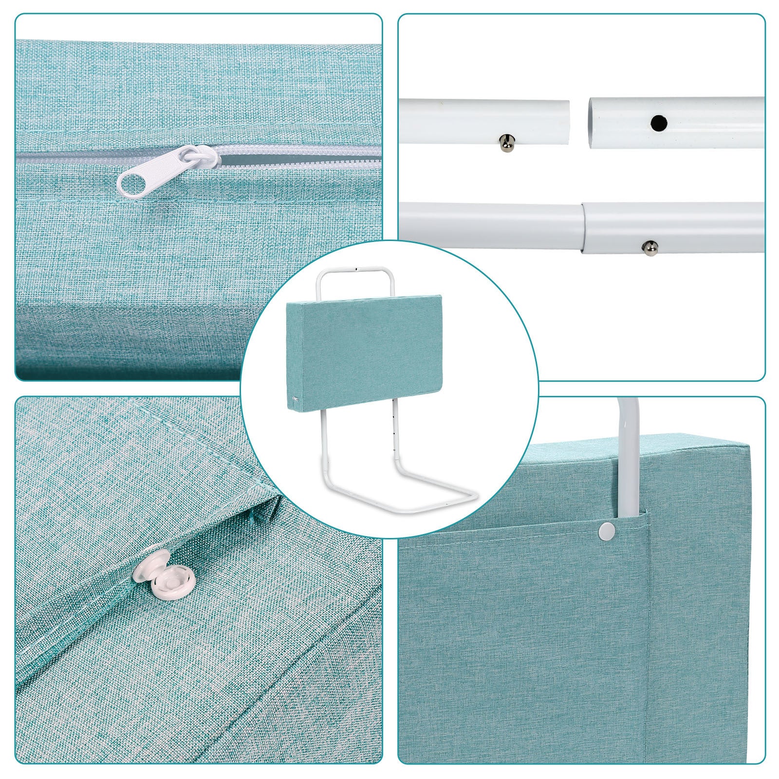 SWANEW Bettgitter für Kinder 50/60cm, Baby Bettschutzgitter 5-Loch Höhenverstellbar 40-60 cm, Kinderbettgitter für Matratzen 5-30 cm