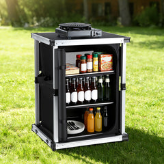 SWANEW Campingküche Campingschrank Klappbar,  Mobiler Küchenschrank, mit 3 Fächern & Tasche