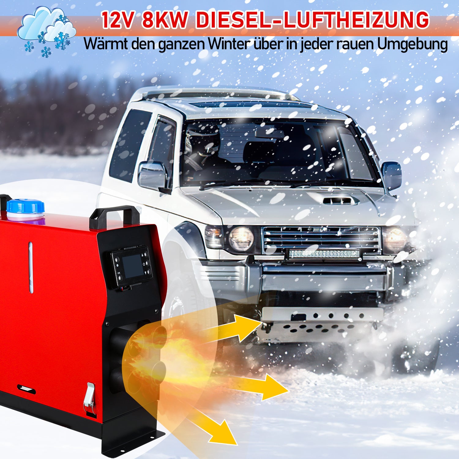SWANEW Standheizung Diesel 8 kW – 12 V/24 V DC Luft-Dieselheizung für LKW, Auto, Camping, Wohnmobil & Boote