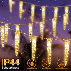 SWANEW Eiszapfen lichterkette, 40LEDs Eiszapfen, Weihnachtsbeleuchtung  Innen & Außen Deko