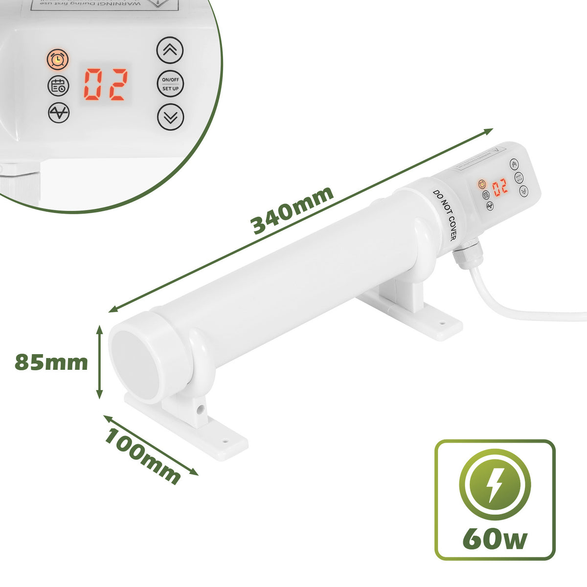 SWANEW Gewächshausheizung, Gewächshaus Heizung, Elektrische Heizung für Gewächshäuser