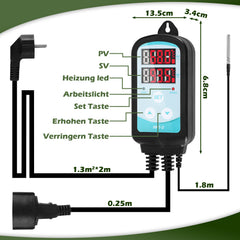SWANEW Gewächshausheizung, 55W/90W/135W Gewächshaus Heizung, Elektrische Heizung mit eingebautem, für Gewächshäuser