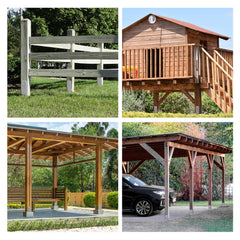SWANEW H-Pfostenanker aus Stahl – H-Anker / Pfostenträger zum Einbetonieren für Zaun, Gewächshaus, Carport & Holzbau, 81–141 mm