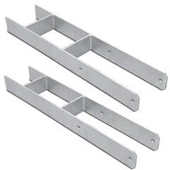 SWANEW H-Pfostenanker aus Stahl – H-Anker / Pfostenträger zum Einbetonieren für Zaun, Gewächshaus, Carport & Holzbau, 81–141 mm