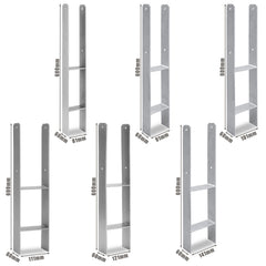 SWANEW H-Pfostenanker aus Stahl – H-Anker / Pfostenträger zum Einbetonieren für Zaun, Gewächshaus, Carport & Holzbau, 81–141 mm