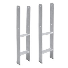 SWANEW H-Pfostenanker aus Stahl – H-Anker / Pfostenträger zum Einbetonieren für Zaun, Gewächshaus, Carport & Holzbau, 81–141 mm