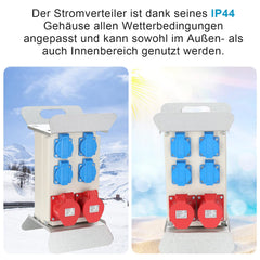 Wandverteiler, 2x CEE 16A/400V+4x 230V