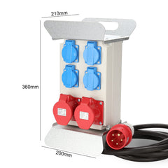 Wandverteiler, 2x CEE 16A/400V+4x 230V