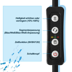 SWANEW LED Aquarium Beleuchtung, 16W/20W/25W, Aquariumbeleuchtung Weiß Blau, Aquarium Lampe mit Verstellbarer Halterung, für 90cm-120cm Süßwasser-Aquarien