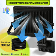 SWANEW 10-100W LED Strahler mit Bewegungsmelder, LED Fluter Kaltweiß Wandstrahler Außen IP66, Scheinwerfer,  Gartenlampe, Baustrahler (kein Stecker)