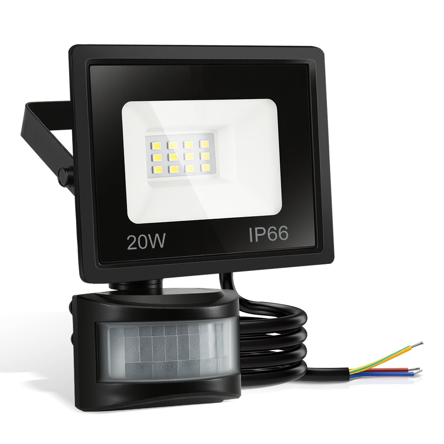 SWANEW 10-100W LED Strahler mit Bewegungsmelder, LED Fluter Kaltweiß Wandstrahler Außen IP66, Scheinwerfer,  Gartenlampe, Baustrahler (kein Stecker)