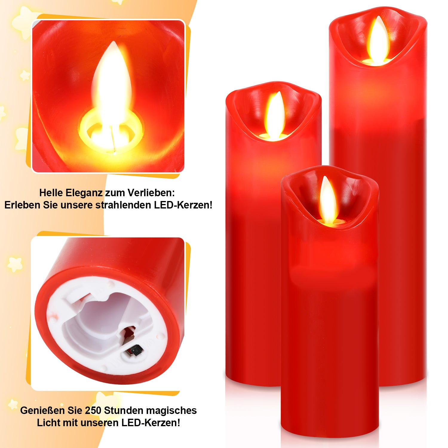 SWANEW Led Kerzen, Flackernde Kerzen Set, Mit Timerfunktion, Kerze Dekokerzen