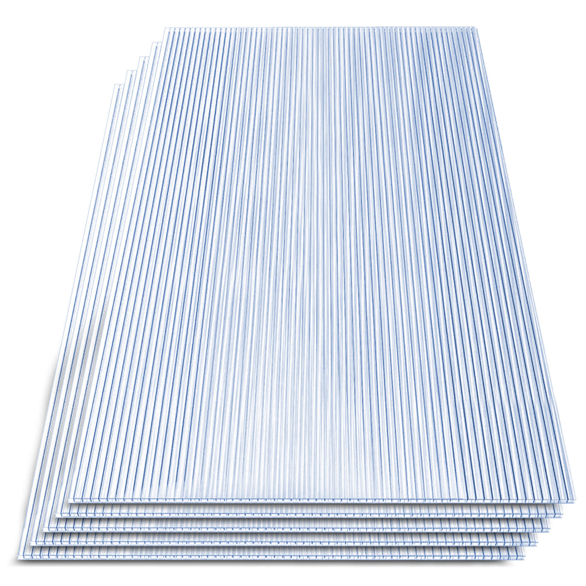 SWANEW 5/10/15x Polycarbonat Hohlkammerstegplatten 8mm, UV-beständigen Doppelstegplatte für Gewächshaus (60.5 x 121cm) | 1.2kg/m²