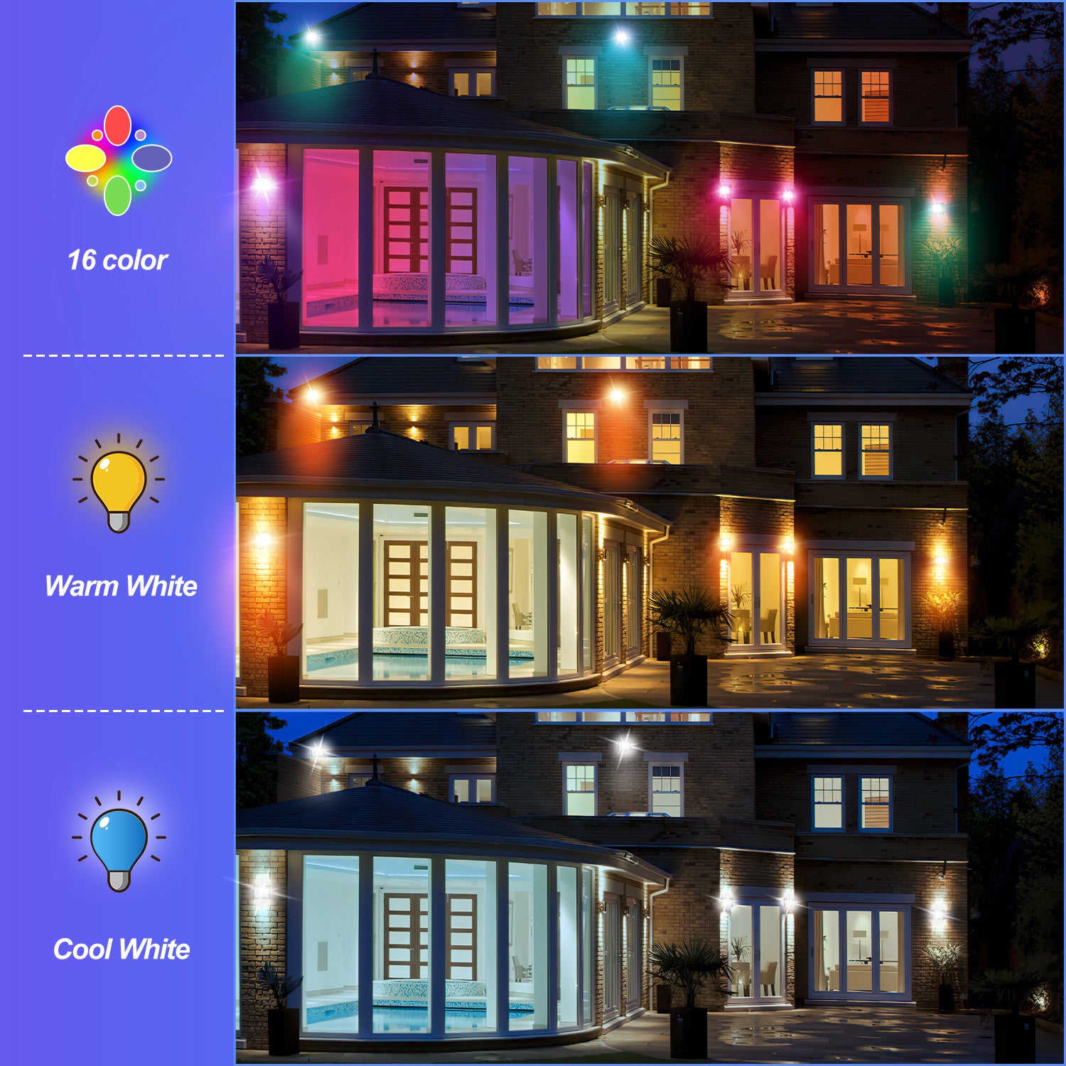 SWANEW RGB LED Strahler Außen mit Fernbedienung, 10/20/30/50 W Fluter LED Dimmbar, Flutlicht IP66 Wasserdicht, 4 Modi
