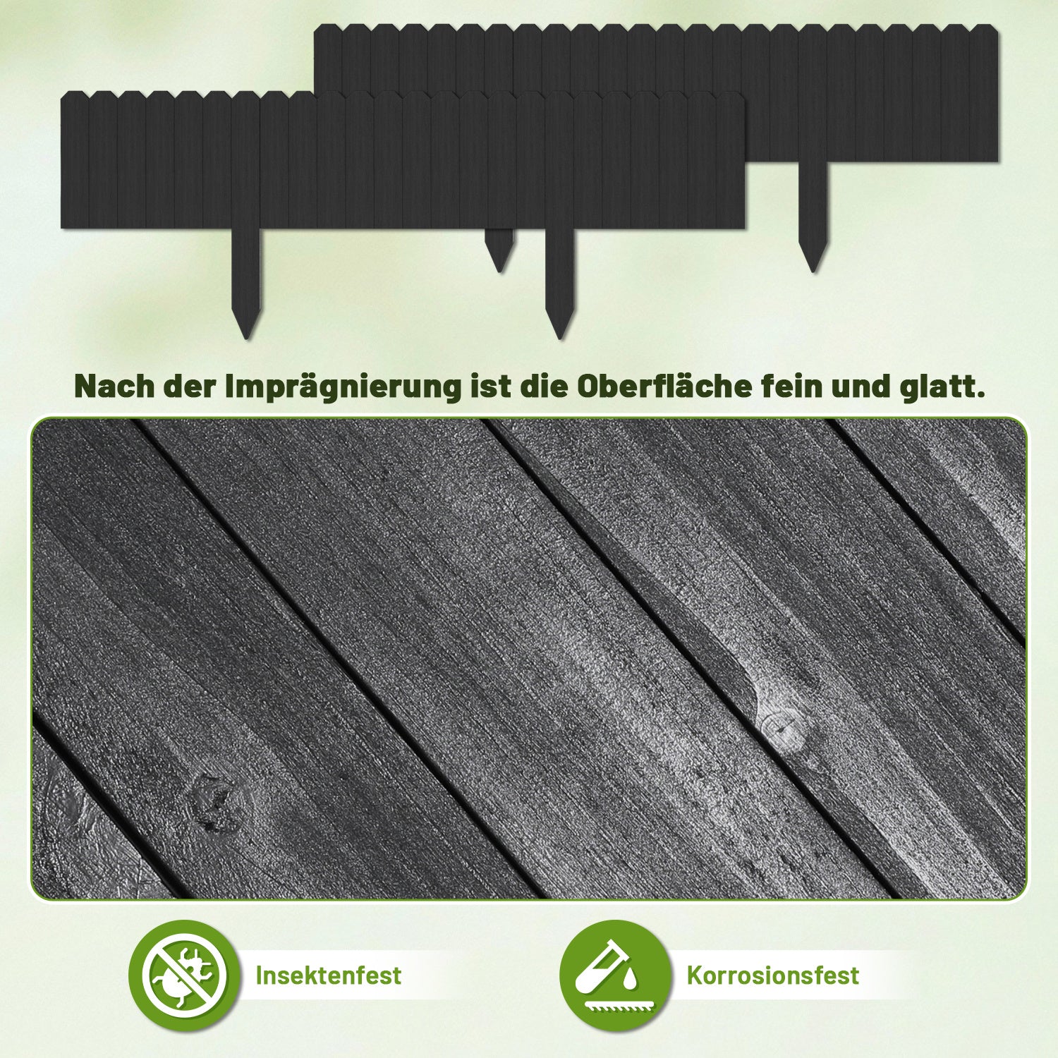 SWANEW Beeteinfassung Holz, Rollborder Beetumrandung, Flexible Rasenkante Holz

