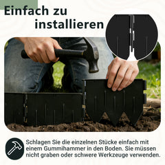 SWANEW Rasenkante Kunststoff, Beetumrandung zum Einschlagen