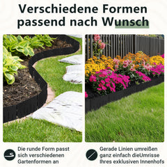 SWANEW Rasenkante Kunststoff, Beetumrandung zum Einschlagen