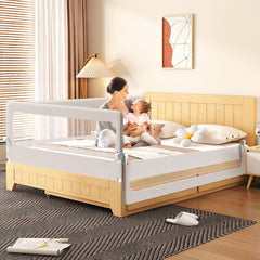 SWANEW Bettschutzgitter Kinderbett – höhenverstellbarer Rausfallschutz für Boxspringbett & Elternbett, 72–86 cm, 180° klappbar, 150/180/200 cm