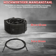 SWANEW Rohrreinigungsmaschine 500W, Elektrische Abflussreiniger mit 6 Köpfen,  Rohrreinigungsgerät, Elektrische Köpfe Für 20–120 mm Rohre
