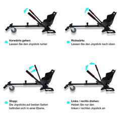 SWANEW Hoverboard Sitz, Kart Hoverboard mit Sitz verstellbarer für 6.5-10 Zoll, Sitzscooter Kartsitz, für Erwachsene und Kinder