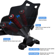 SWANEW Hoverboard Sitz, Kart Hoverboard mit Sitz verstellbarer für 6.5-10 Zoll, Sitzscooter Kartsitz, für Erwachsene und Kinder