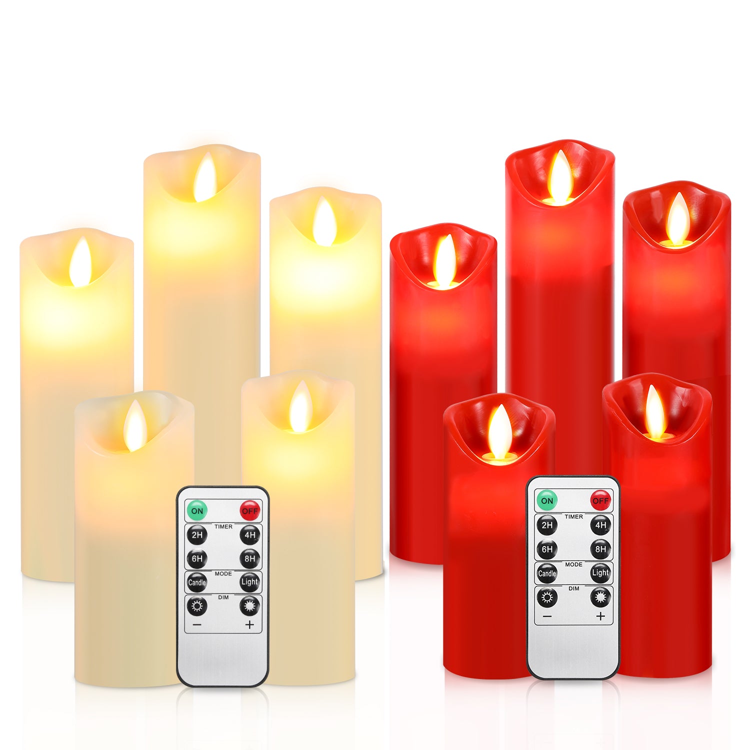 SWANEW Led Kerzen, Flackernde Kerzen Set, Mit Timerfunktion, Kerze Dekokerzen