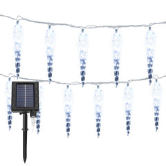 SWANEW Solar Eiszapfen Lichterkette, Eisregen Licht,IP44 Außen Fensterbeleuchtung, Weihnachtsdeko