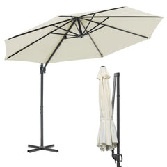 SWANEW  Sonnenschirm Ø 300 cm, Ampelschirm Rund, Marktschirm Groß 360° Rotation, für Gärten, Terrassen