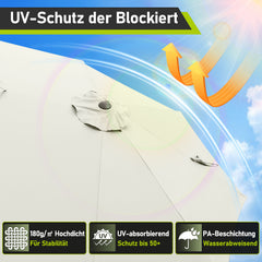 SWANEW Sonnenschirm, Doppelsonnenschirm Rechteckig mit Handkurbel, Terrassenschirm, ohne Ständer