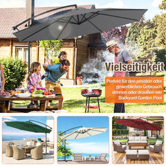 SWANEW Sonnenschirme 350/300cm, Alu Ampelschirm, Gartenschirm Sonnenschutz UV-Schutz