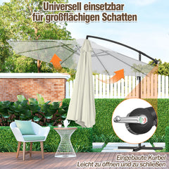 SWANEW Sonnenschirme 350/300cm, Alu Ampelschirm, Gartenschirm Sonnenschutz UV-Schutz