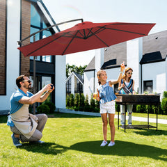 SWANEW Sonnenschirme 350/300cm, Alu Ampelschirm, Gartenschirm Sonnenschutz UV-Schutz