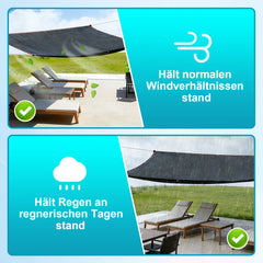 SWANEW Sonnensegel Sonnenschutz, Sonnendach HDPE Windschutz, Schattennetz mit Ösen
