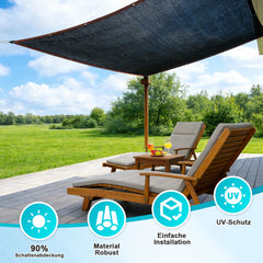 SWANEW Sonnensegel Sonnenschutz, Sonnendach HDPE Windschutz, Schattennetz mit Ösen