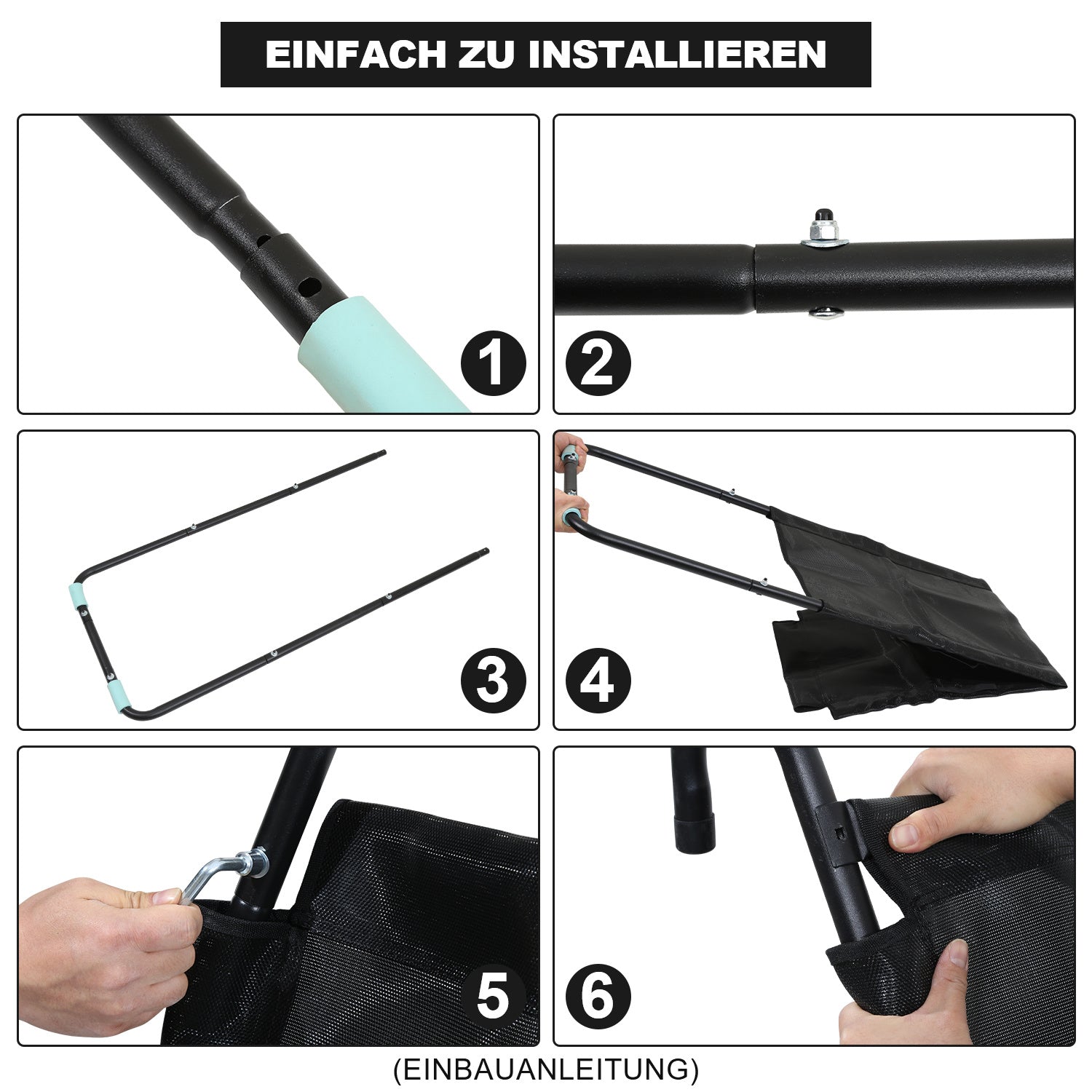 SWANEW 150 cm Trampolinenleiter, Tragkraft von 100 kg, universelles Trampolinen-Zubehör, für Garten-Trampolins