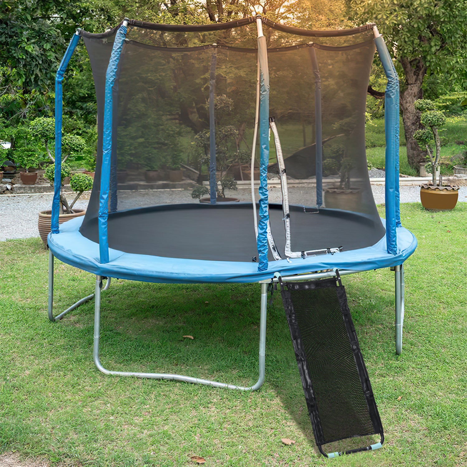 SWANEW 150 cm Trampolinenleiter, Tragkraft von 100 kg, universelles Trampolinen-Zubehör, für Garten-Trampolins