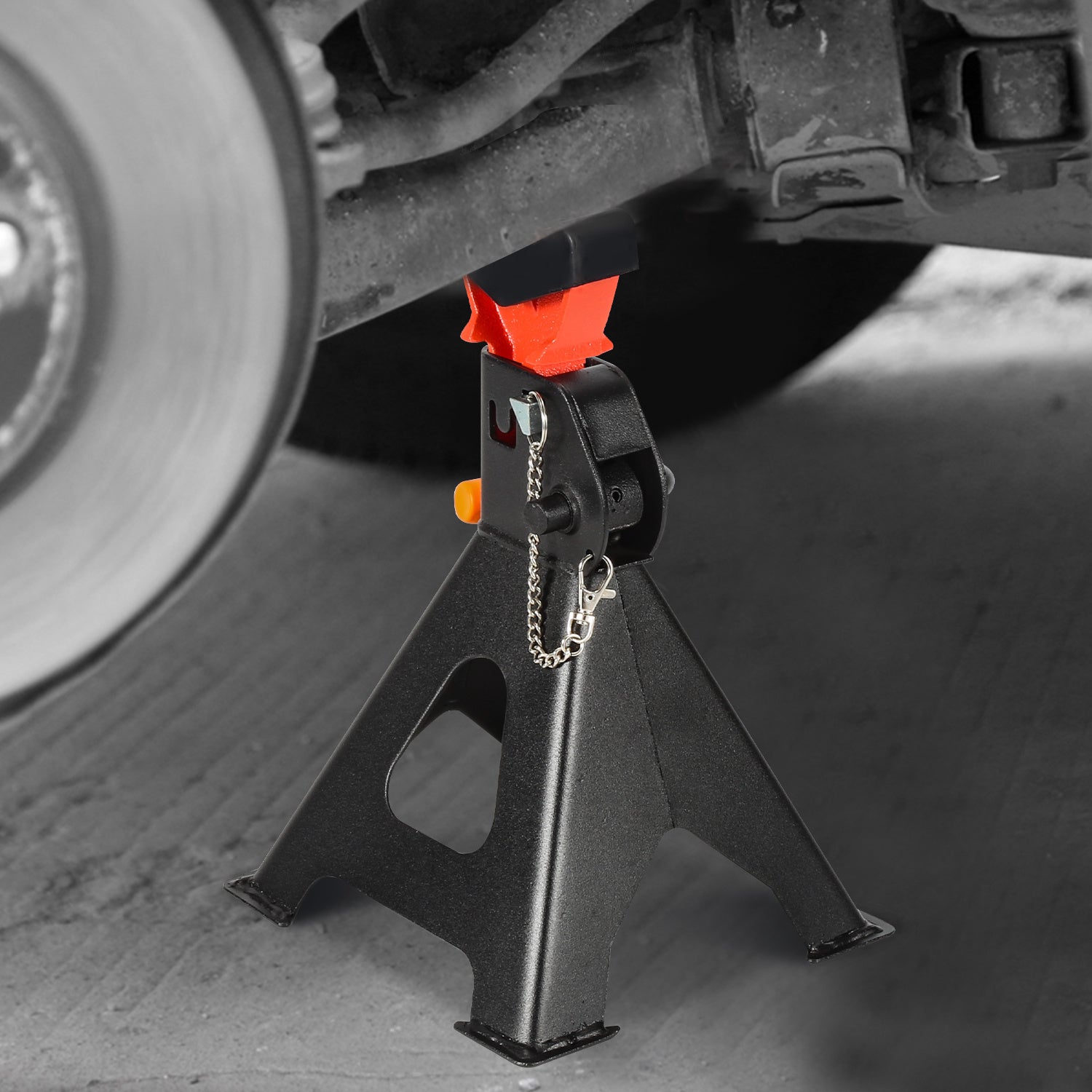 SWANEW Unterstellbock 3T Tragfähigkeit, Unterstellbock höhenverstellbar 285-430mm mit Sicherung, Auto PKW Abstellbock, Stützbock