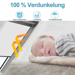 SWANEW Verdunkelungsrollo für Dachfenster Rollo, Verdunklungsrollo mit Bohren, Dachfensterrollo für Dachfenster F06/M06/M08/S06/S08/206