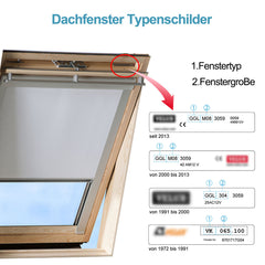 SWANEW Verdunkelungsrollo für Dachfenster Rollo, Verdunklungsrollo mit Bohren, Dachfensterrollo für Dachfenster F06/M06/M08/S06/S08/206
