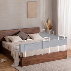 SWANEW Bettgitter Rausfallschutz 150/180/200cm , Verformbar Kinderbettgitter 5-Loch Höhenverstellbar, für Boxspringbetten und Kinderbett