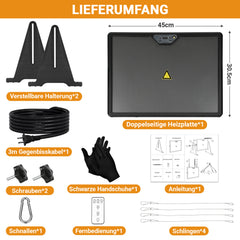 SWANEW Wärmeplatte Küken 300W, Doppelseitige Hühnerstall Heizung 30-75°C, Höhenverstellbar