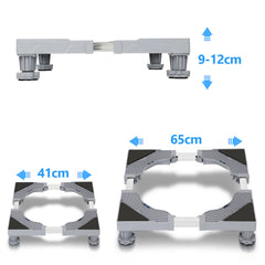SWANEW Waschmaschinen Untergestell 41-65cm, 4 Füße Untergestell für Waschmaschine,Verstellbare Beweglich Waschmaschine Sockel