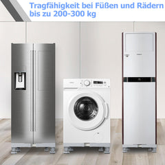SWANEW Waschmaschinen Untergestell 41-65cm, 4 Füße Untergestell für Waschmaschine,Verstellbare Beweglich Waschmaschine Sockel