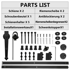 Schiebetürbeschlag Komplettset Pfeil