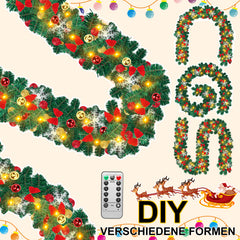 SWANEW Weihnachtsgirlande 5M, Künstlich Tannengirlande mit Beleuchtung, Warmweiß, USB 8 Beleuchtungsmodi verfügbar Weihnachtsdeko
