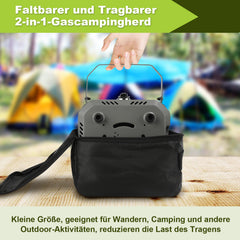 SWANEW Campingkocher 2 flammig Faltbarer Gas 4.6kw 2in1 Outdoor Gaskocher